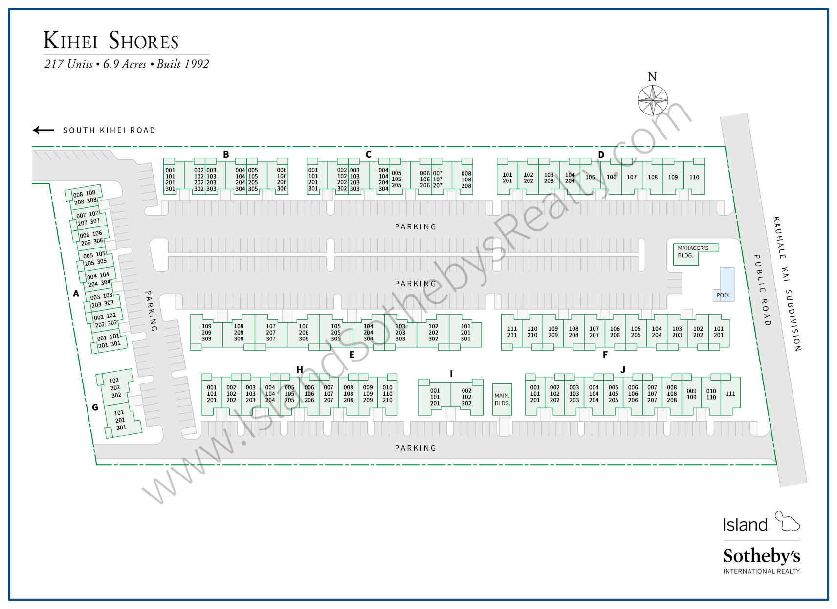 Map of Kihei Shores Condominium Maui